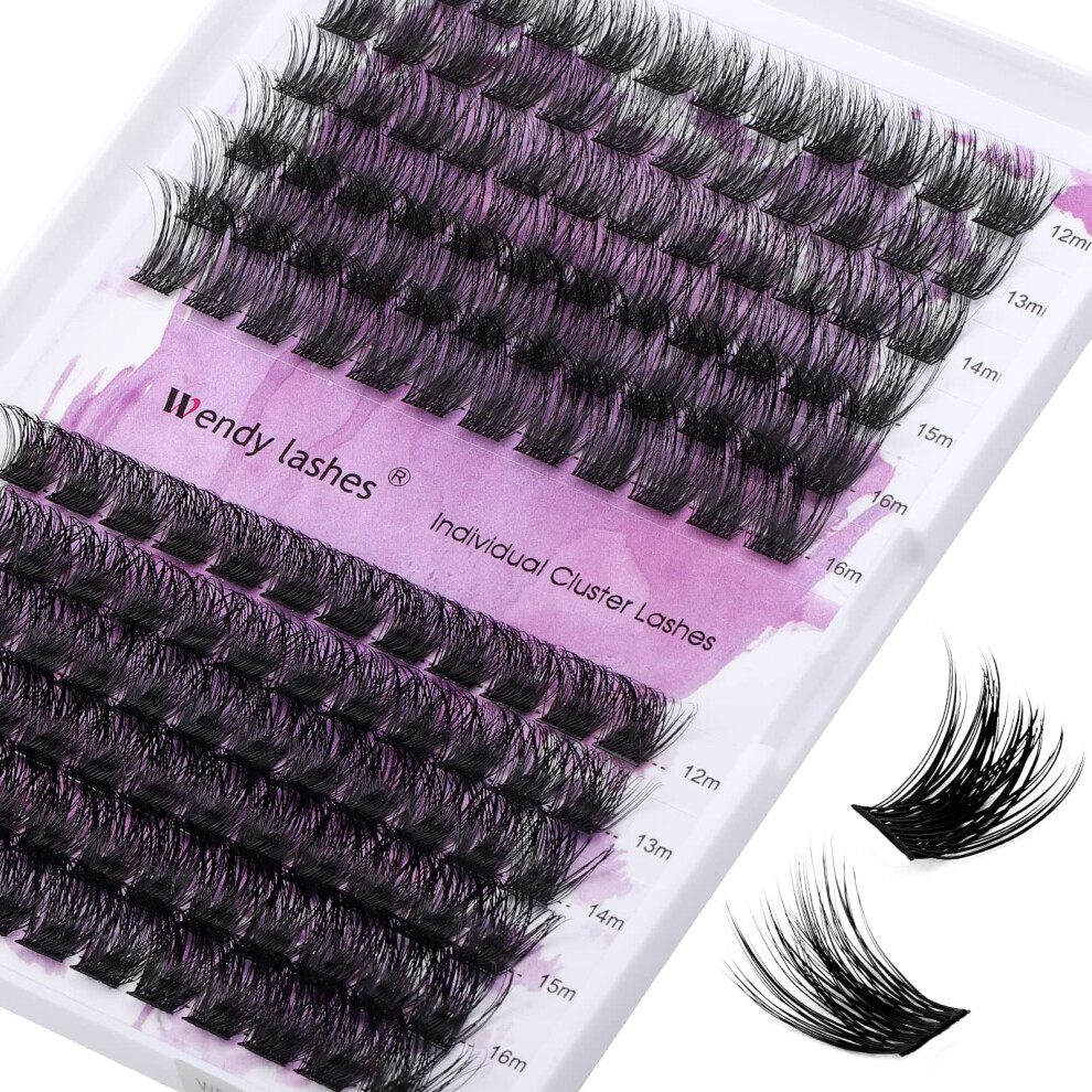 Wendy Lashes Individual Lashes D Curl Cluster Lashes Fd18/B 0.07Mm 12-16Mm Mixed Diy Lash Extensions Wide Stem Individual Eyelash Clusters Reusable Soft And Wispy