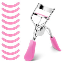 Lash Curler, No Pinching or Pulling, Long Lasting Eyelash Curler Fit All Eye Shapes, Professional Makeup Tool for Eyelashes with 10 Pieces Silicone