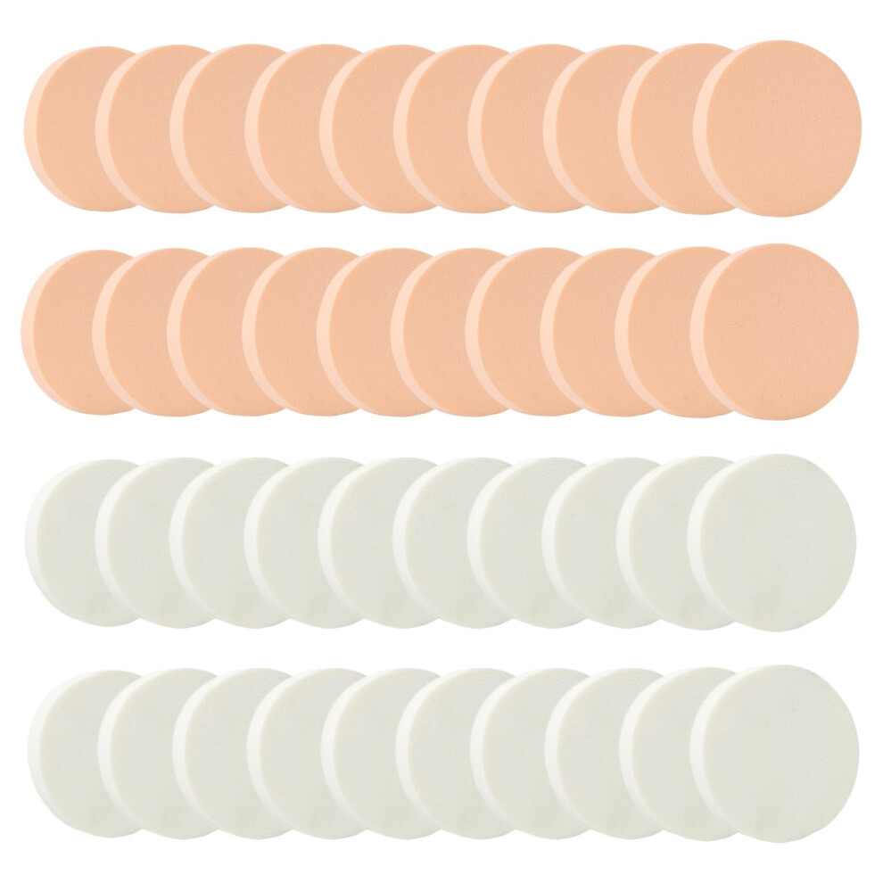 Photos - Makeup Brush / Sponge SYEYCW 40 Pcs Make Up Sponges, Face Paint Sponge, Round Sponge Puff, Reusable Makeup Sponge, Dry and Wet Dual-Use Complexion