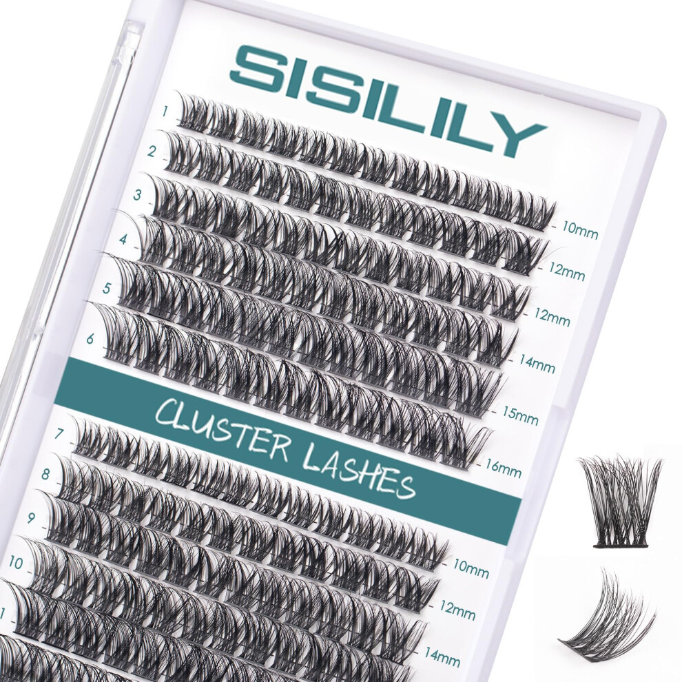 Sisilily Individual Lashes Cluster Lashes 144 Lash Clusters Diy Lash Extensions C D Curl Cluster Eyelashes Reusable False Eyelashes 3D Wispy Fluffy
