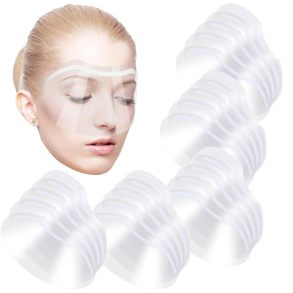 Yeesabella 25 Pcs Clear Face Visors,Shower Face Eye Protector Shields Visors,Eye Shield After Cataract Surgery, Face Eyelash Shield For Microblading,