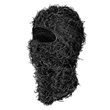 Masque de Ski en DéTresse IntéGral Tricoté Fuzzy Yeat Shiesty Masque de DéTresse pour Hommes Femmes Noir