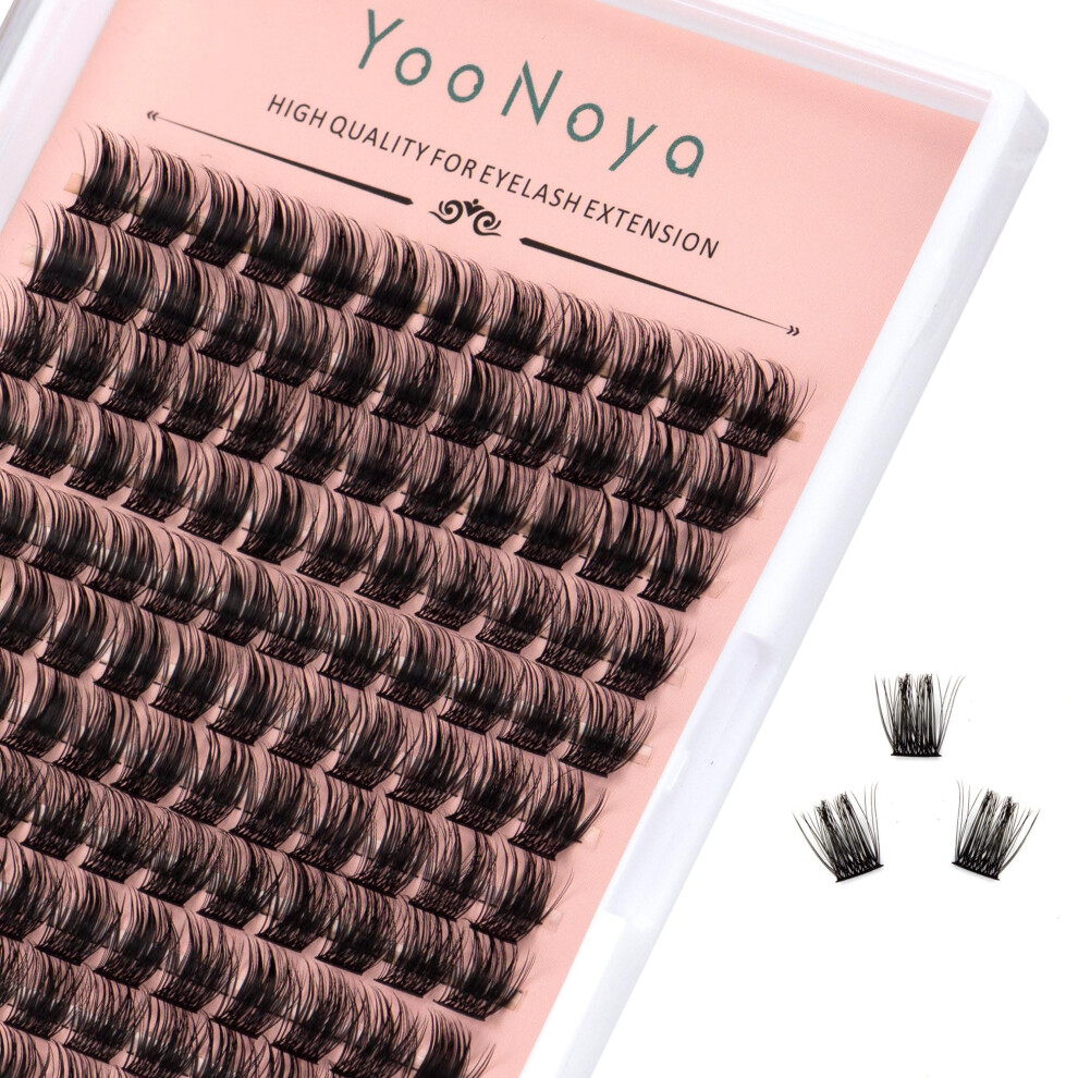 Yoonoya Lash Clusters 144 Pcs Individual Lashes 12Mm Eyelash Clusters D Curl Cluster Eyelash Extensions Natural Wispy Cluster Lashes Reusable Eyelash
