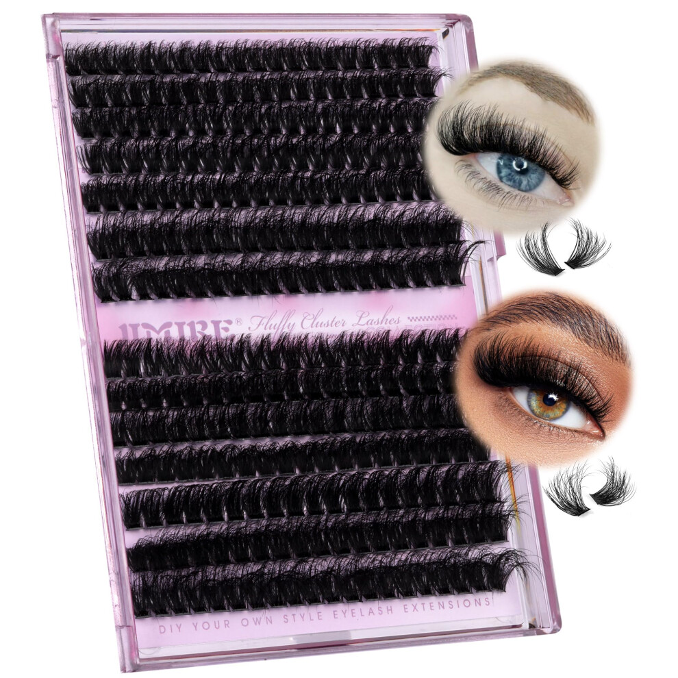 Jimire 280Pcs Individual Eyelashes Fluffy Cluster Lashes 80D+100D Volume Lashes Individual Cluster Wispy 11-18Mm Eyelash Extensions Diy At Home D Curl