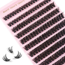 Glowing Win Individual Eyelashes Russian 80D Cluster Lashes 180PCS Lash Clusters DIY Eyelash Extensions Reusable Volume False Lash Extensions Natural