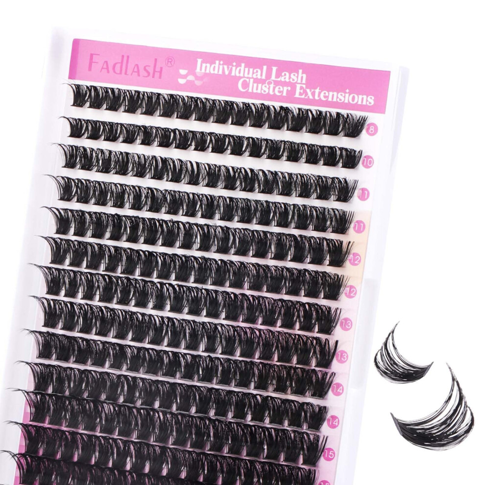 Fadlash Wispy Cluster Lashes Diy Individual Lashes 0.07 D Curl 8-16Mm 100D Lash Extension Reusable Soft Fluffy Eyelash Extensions