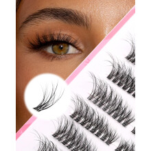 Cat Eye Cluster Lashes Wispy D Curl Eyelash Extensions Mink Volume Lashes Clusters DIY Fluffy Eyelash Clusters at Home Natural Individual Lashes 7