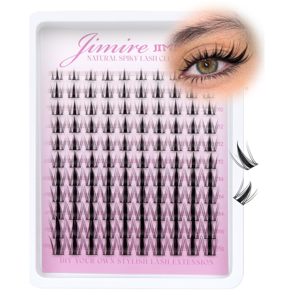 Jimire Fairy Lash Clusters Natural Look Manga Cluster Lashes Wispy D Curl Individual Eyelashes 110 Pcs 8-16Mm Wispy Lashes Individual Cluster Wet-Look Lashes
