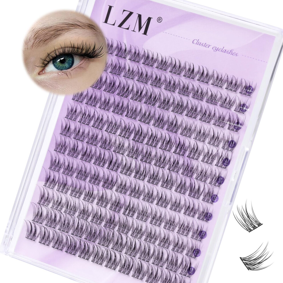 Lzm Wispy Cluster Lashes - 144Pcs Lash Clusters 10-13Mm Individual Eyelashes C Curl Cluster Lashes Natural Lashes Thin Band Individual Lashes Eyelash