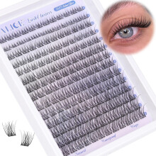 Natural Individual Eyelashes Wispy Cluster Lashes Eyelash Extensions 168pcs Individual Lashes 8-16mm C Curl DIY Lash Extensions Soft Thin Band Lash
