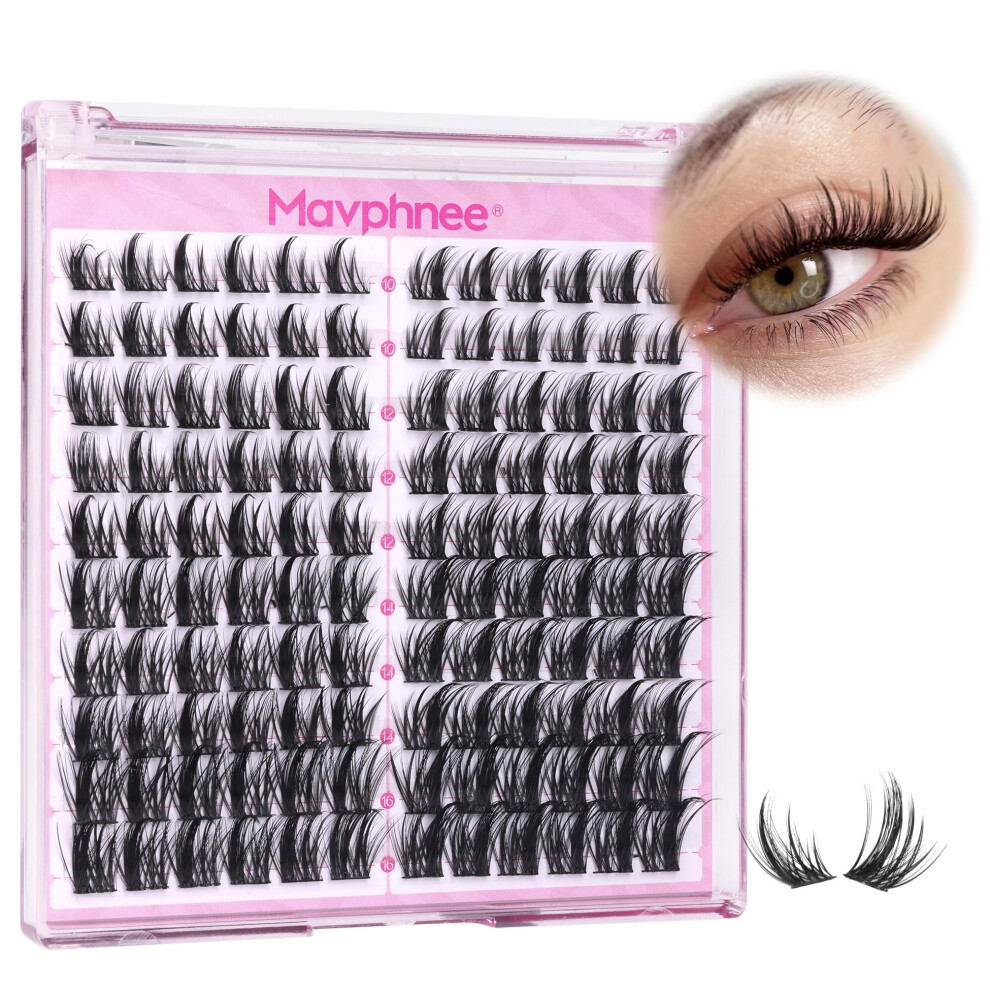 Mavphnee Natural Lash Clusters Spiky Eyelash Extensions Wispy Individual Lashes Manga Eyelash Individuals 120 Pcs Cc Curl Cluster Eyelash Extensions 10-16Mm