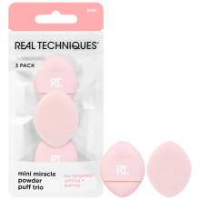 Real Techniques Mini Miracle Powder Puff Trio, For Setting and Baking, Mini Makeup Puff For Loose and Pressed Powder, Targeted Setting Under Eyes and