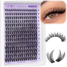 Wispy Lash Clusters Natural Cluster Eyelash Extensions DIY Individual Lashes D Curl Lash Extension Waterproof Cluster Lashes 224pcs 9-16mm Soft Thin