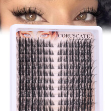 Natural Individual Eyelashes Manga Cluster Lashes Individual Cluster, Anime Eyelash Clusters Cat Eye Lashes Wispy 120pcs 3D Volume DIY Lash Extension