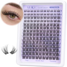 ALICE Individual Eyelashes Natural Lash Clusters Wispy Cluster Eyelash Extensions Invisible Band Cluster Lashes C Curl DIY Lash Extension 8-16mm