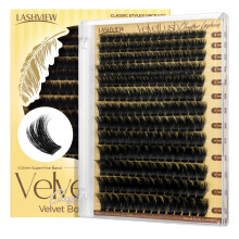 LASHVIEW Lash Clusters, Volume Lash Clusters 9-18mm Mix Fluffy Lash Extension D Curl Lashes Individual Cluster DIY Clusters Lashes Extension at Home