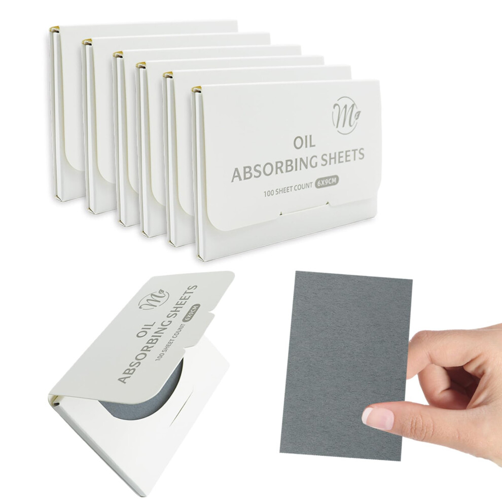 Icepac Natural Face Oil Blotting Paper -Bamboo Charcoal 600 Counts, Easy Dispensing Oil Absorbing Sheets, Premium Handy Facial Blotting Papers - Face Skin