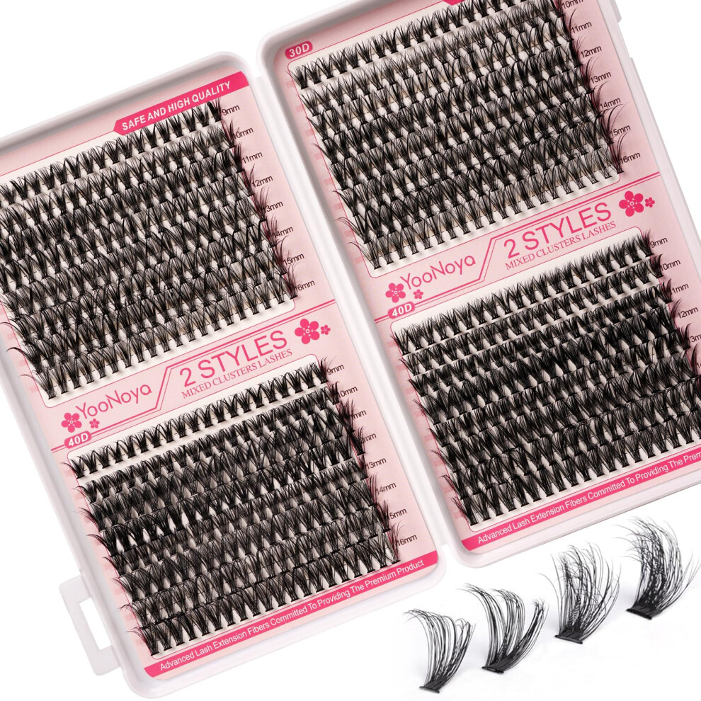 Yoonoya Lash Clusters 640Pcs Natural Lash Extension Individual Cluster Eyelash Russian Lash Clusters Individual Lashes Eyelash Clusters Natural Look