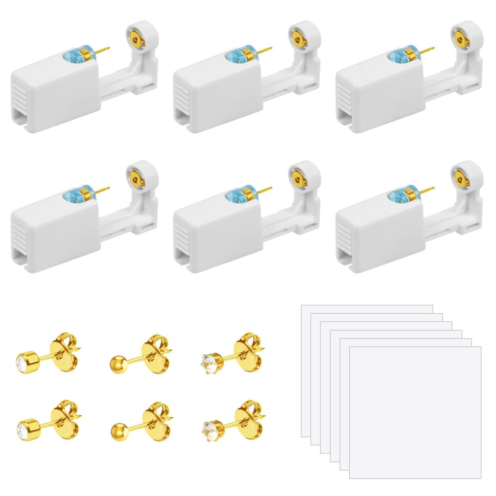 Ear Piercing Gun 6 Pieces, Painless Self Ear Piercing Kit, Aseptic Disposable Ear Piercing Kit Ear Piercing Gun With 6 Ear Studs, For Girls, Women And 5051225935085