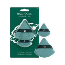 EcoTools Powder Puff Duo, Large & Mini Makeup Puffs for Setting, Baking & Mattifying, Finger Band for Precise Application, Vegan, Cruelty-Free,