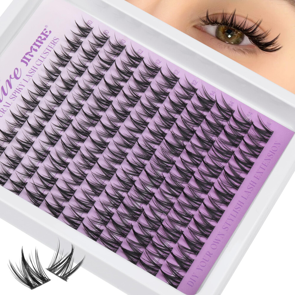 Jimire Manga Cluster Lashes Wispy Eyelash Clusters Natural Look Cute 10-14Mm Fairy Lash Clusters With Spiky 110Pcs Manga Individual Eyelashes