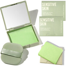 300-Sheet Oil Blotting Sheets for Face - Portable Mirror & Puff - Blotting Papers for Oily Skin Makeup- Convenient Facial Oil Absorbing Sheets for
