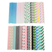 Biodegradable Paper Straws, 100 For Party Supplies, Birthday, Wedding, Bridal/Baby Shower Decorations And Holiday Celebrations