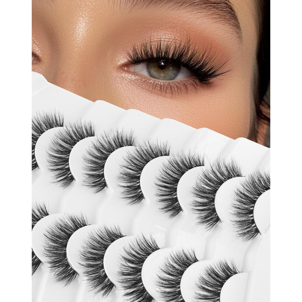 Onlyall False Eyelashes Natural Fake Eye Lashes Wispy False Lashes D89