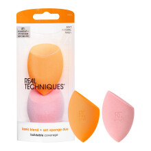 Real Techniques Miracle Complexion Sponge & Miracle Powder Sponge Duo Pack for Liquid, Cream, Powder Makeup, Latex-Free, Vegan, Easy to Clean, 3-Point