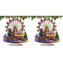 2X Décorations de Bureau en Acrylique de Forme Spéciale de Roue de Noël 2D Décoration de Bureau en Roue pour la Maison, le Bureau, la