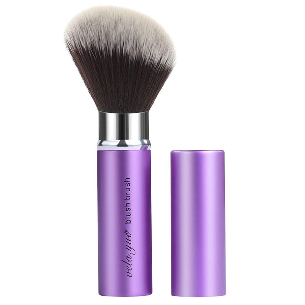 Vela.yue Retractable Blush Brush Angled Face Powder Bronzer Travel Kabuki Makeup Brushes