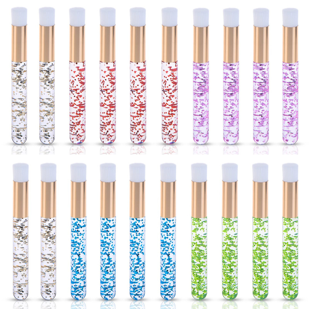 Ruisenda 20 Pcs Lash Shampoo Brushes Eyelash Extension Cleanser Brush Nose Pore Deep Cleaning Brush Facial Cleansing Brushes Blackhead Remover Tool Makeup