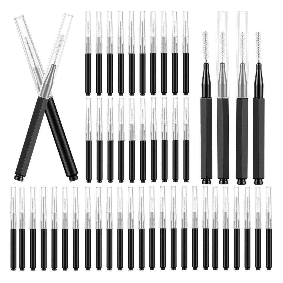 Mamxwaga 100 Pcs Micro Eyebrow Brush With Cap Brow Lamination Brush Eyelash Brushes Eyebrow Spoolie Lash Lift Tools For Eyebrows And Eyelashes Extensions Brow
