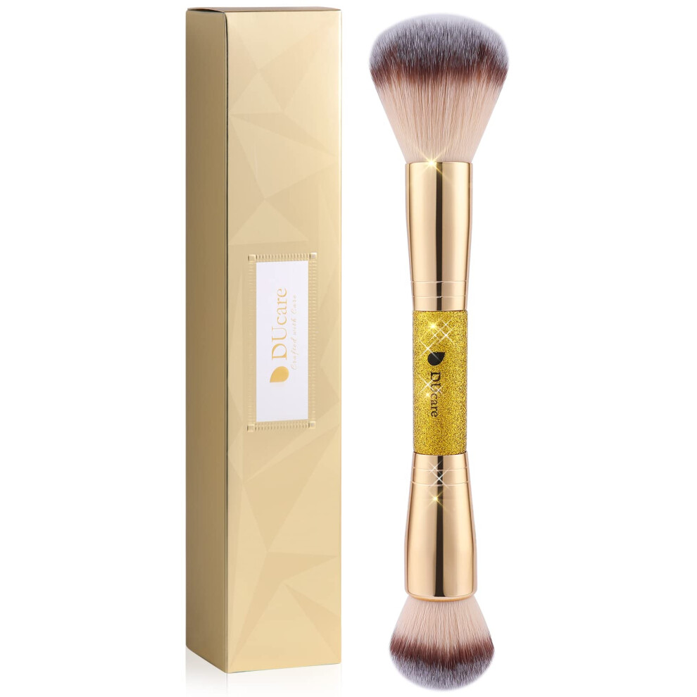 Ducare Cream Foundation Powder Brush Double Ended Blush Makeup Brushes, Duo Bronzer Blush Ideal For Or Powder