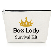 Boss Lady Gifts for Women Boss Makeup Bag Thank You Appreciation Gifts for Women Cosmetic Bag Leadership Presents for Leader Manager Mentor Birthday