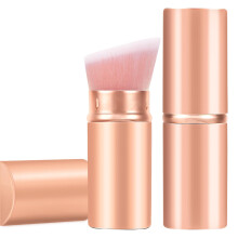Falliny Retractable Foundation Makeup Brushes, Travel Angled Kabuki Powder Brush Liquid Foundation Sunscreen Brush with Cover for Blending Liquid,