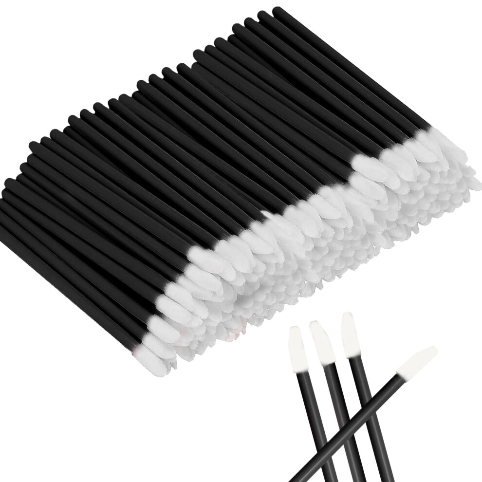 Mythosurge Black 300 Pcs Lip Brush Wands, Lipstick Applicator, Lip Gloss Concealer Brushes For Lips Eyes And Makeup Application