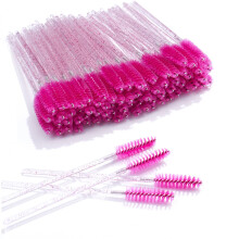 300PCS Disposable Eyelash Brushes - Crystal Mascara Wands - Eyelash Spoolies & Eyebrow Brushes - Makeup Applicators for Lash & Brow Grooming - Castor