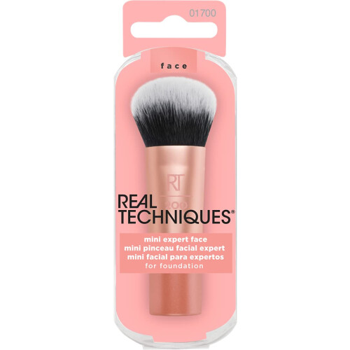 Real Techniques Real Techniques Mini Travel Size Expert Face Makeup Brush for Foundation (Packaging and Handle Colour May Vary)