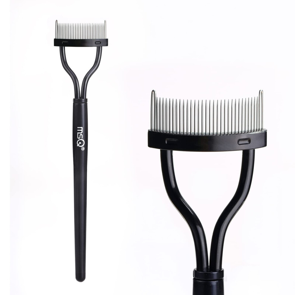 Msq Eyelash Comb Eyelash Separator Mascara Applicator Eyelash Definer With Comb Cover Arc Designed Cosmetic Brushes Tool Black