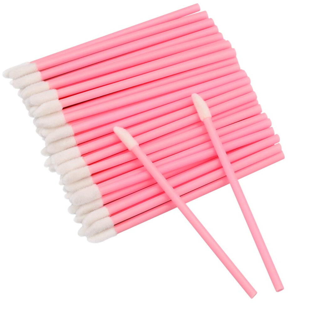 G2plus Pink 100 Pcs Lip Brushes - Lip Wands - Lipstick Lip Applicator Wands For Lips, Eyes And Makeup Application