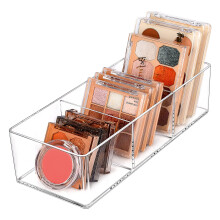 JessLab Drawer Organizer, 3-Compartment Acrylic Makeup Organizer Cosmetic Storage Jewelry Display for Desk Wardrobe Bathroom Vanity Countertop,