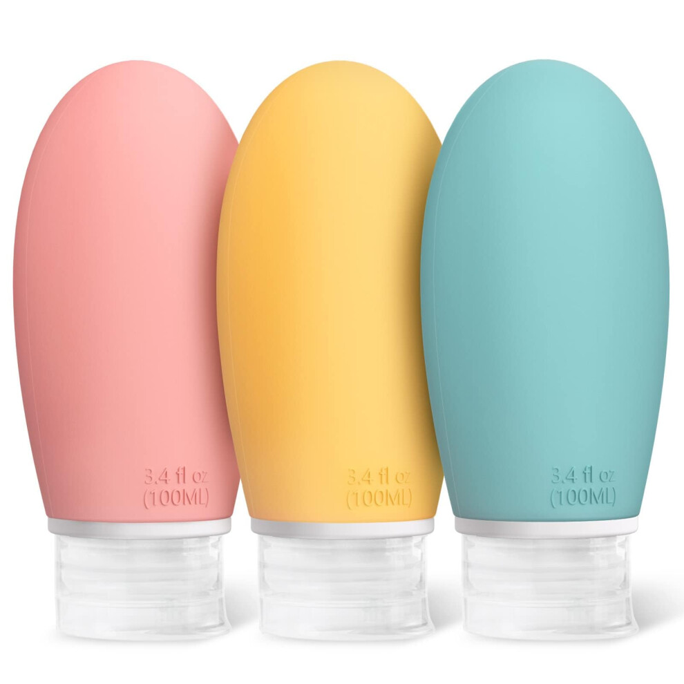 Opret 100Ml Silicone Travel Bottle For Toiletries, 3 Pack Leak Proof Refillable Travel Containers Squeezable Travel Accessories For Shampoos,