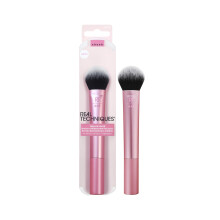 REAL TECHNIQUES Tapered Cheek Makeup Brush, For Blush, Highlighter, or Loose Powder, Soft Bristles, Precise Application, 1 Count, Pink