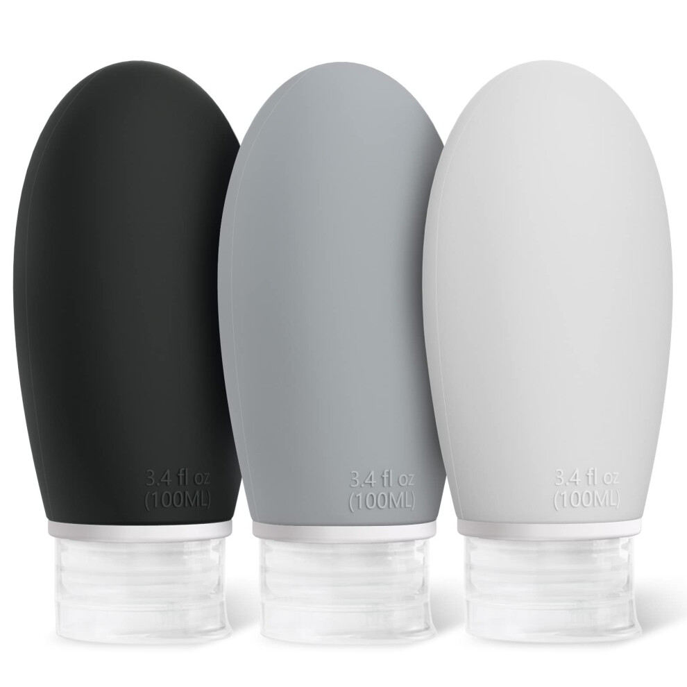 Opret 100Ml Silicone Travel Bottle For Toiletries, 3 Pack Leak Proof Refillable Travel Containers Squeezable Travel Accessories For Shampoos,