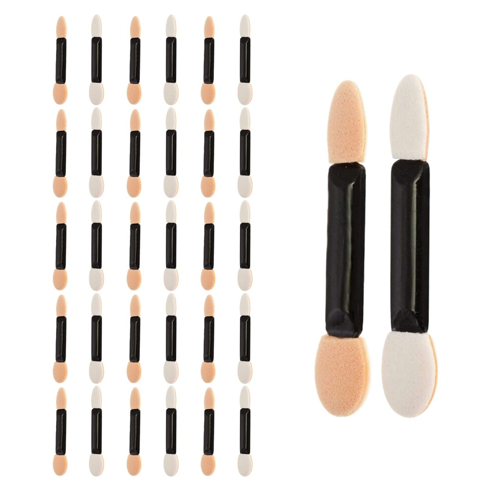 Gunwon 30Pcs Dual Sided Oval Sponge Eyeshadow Applicator Brush, Disposable Eye Makeup Applicators For Eyeliner