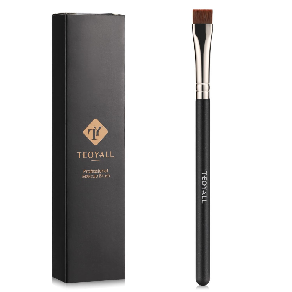 Teoyall Thin Flat Eyeliner Brush, Precise Eyebrow Definer Brush, Concealer Brush For Cover Blemishes (Multifunctional Flat