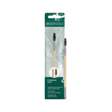 EcoTools Eyebrow Brush Duo, Tame, Sculpt & Fill in Brows, Multipurpose For Eyebrow Gel, Powder, & Cream, Dual-Ended Spoolie & Angled Brow Brush, Eco