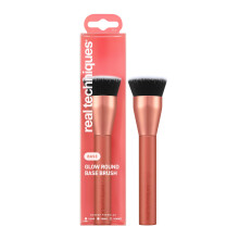 Real Techniques Glow Round Base Makeup Brush, For Liquid and Cream Makeup, Flat Top Foundation Brush For Buffing and Blending Up Coverage, Dense