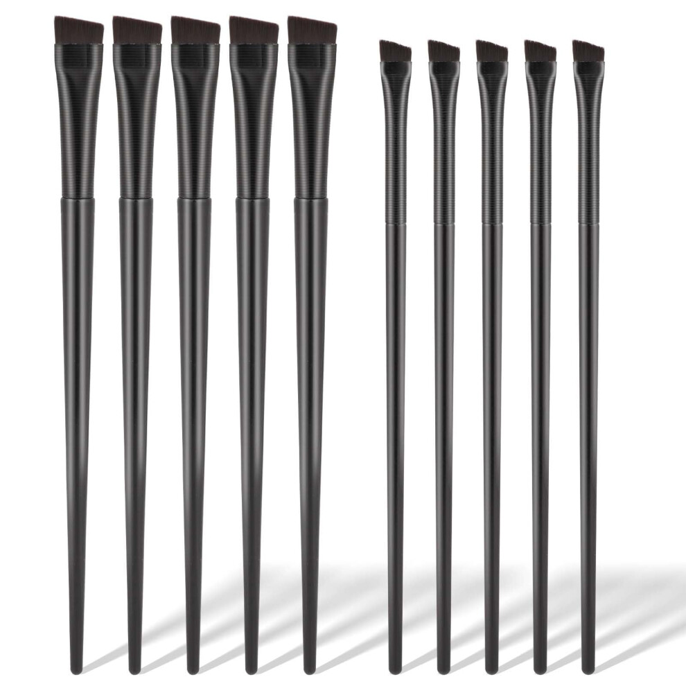 Kalione 10 Pack Flat Eyebrow Tint Brush Applicator, Fine Angled Eyebrow Brush, Angled Eyebrow Eyeliner Brush Set, Ultra Thin Angled Eyeliner Eyeshadow Eyebrow